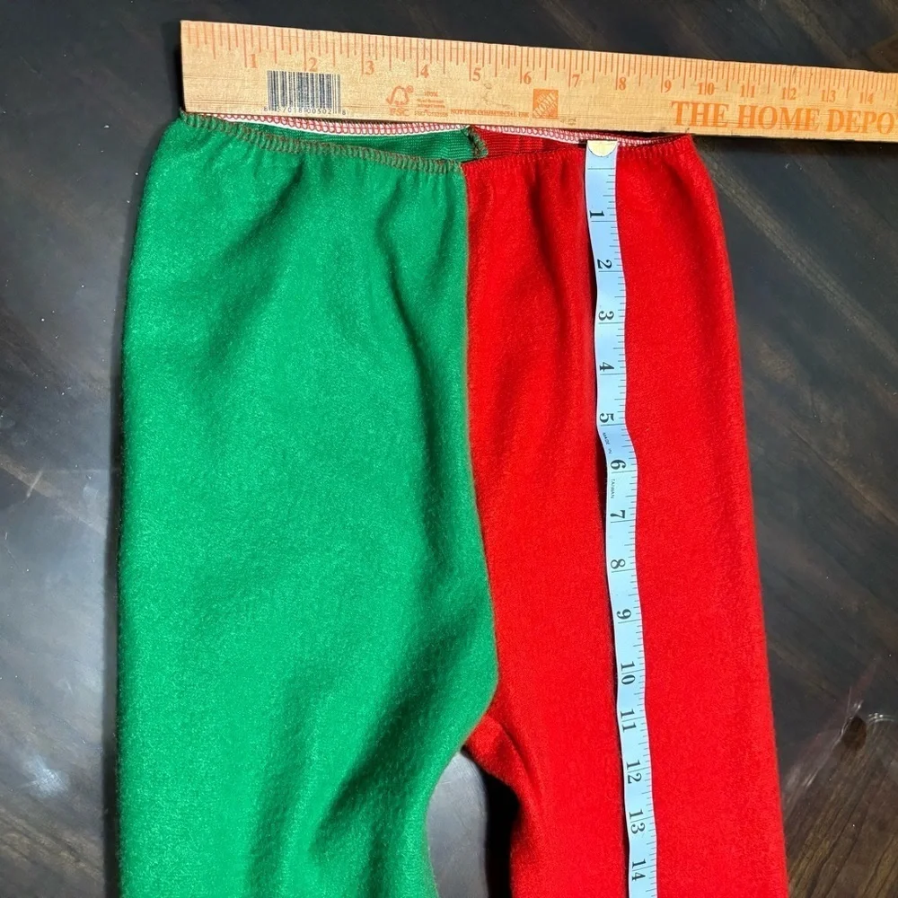 Unbranded Kids Red Green Elf Costume - top, elastic pants, hat w/bells and shoes